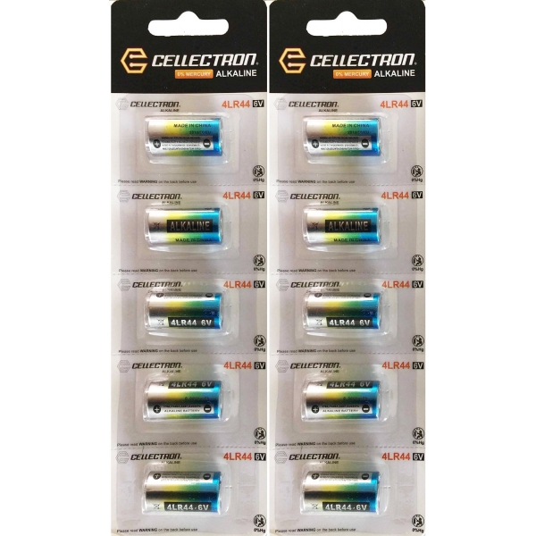 10 x Alkaline Batterie 4LR44 / A544 / PX28 / 476A - 6V Cellectron