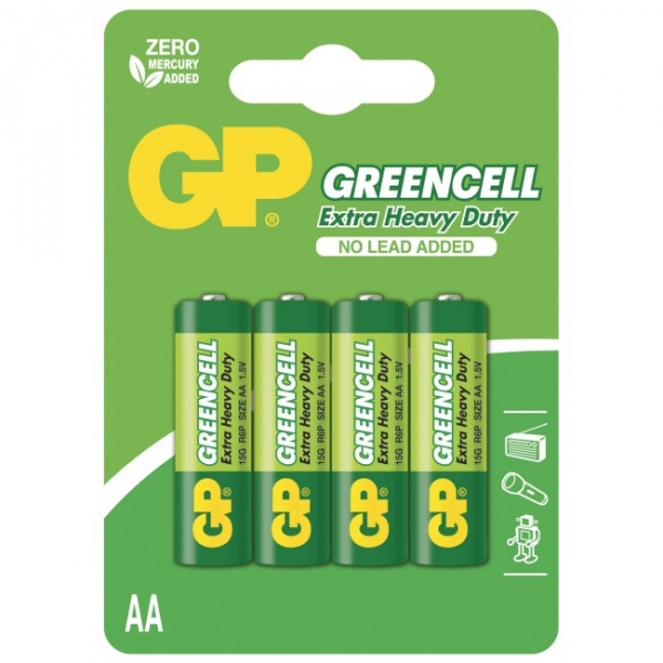 Saline Batterie 4 X AA / R6 - 1,5V GREENCELL