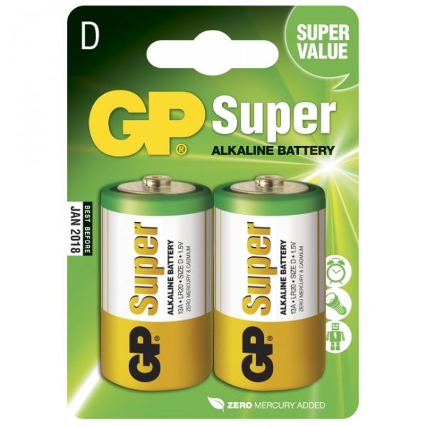 Alkaline Batterie 2 x D / LR20 - 1,5V - GP Battery