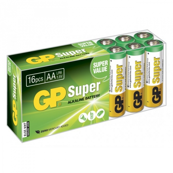 Blockbatterie Alkaline 16 x AA / LR6 SUPER - 1,5V - GP Battery