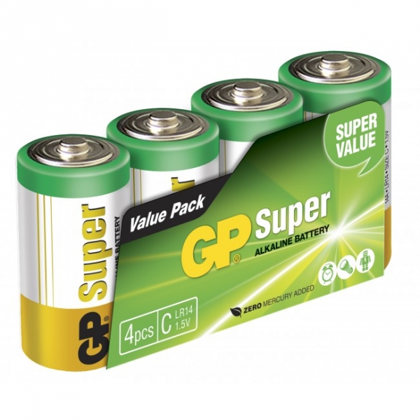 Blockbatterie Alkaline 4 x C / LR14 SUPER - 1,5V - GP Battery