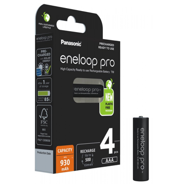 Panasonic Eneloop PRO NEW Ni-MH 930mAh R03/AAA x 4 wiederaufladbare batterien (blister)