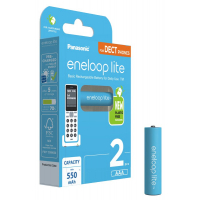 Panasonic Eneloop Lite DECT NEW R03 AAA 550mAh x 2 wiederaufladbare batterien (blister)