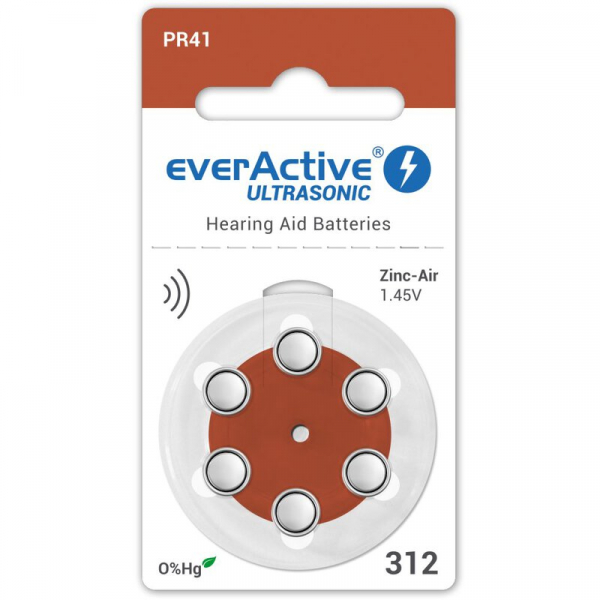 everActive ULTRASONIC 312 für Hörgeräte x 6 batterien