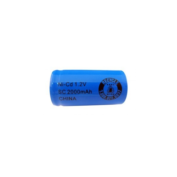 Batterie NiCD Sub C 2000 mAh Flachkopfbatterie - 1,2V - Evergreen