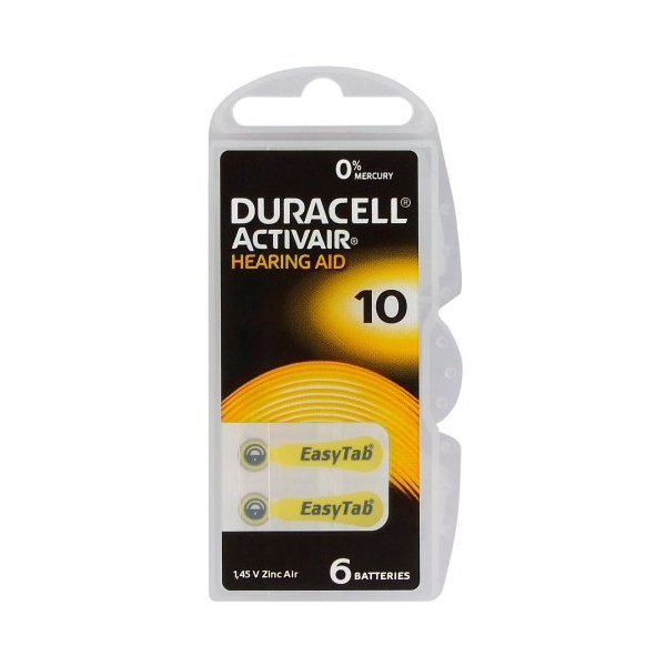 Duracell ActivAir 10 MF für Hörgeräte x 6 batterien