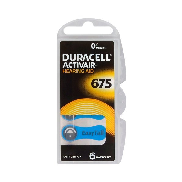 Duracell ActivAir 675 MF für Hörgeräte x 6 batterien