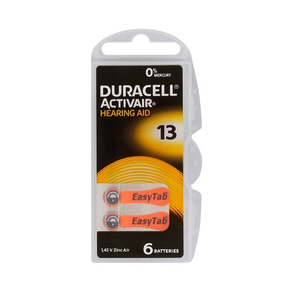 Duracell ActivAir 13 MF für Hörgeräte x 6 batterien