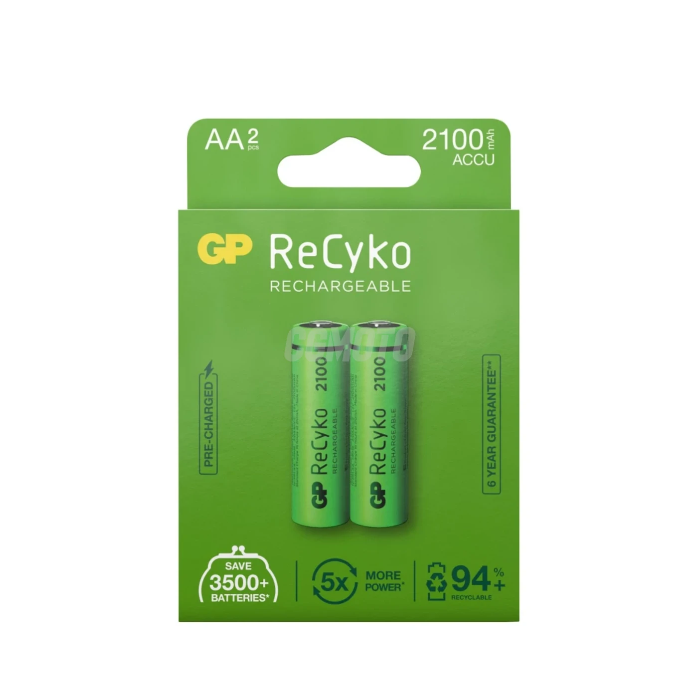 2 wiederaufladbare NIMH-Batterien AA 1,2 V Recyko 2100 mAh 2 wiederaufladbare NIMH-Batterien AA 1,2 V Recyko 2100 mAh