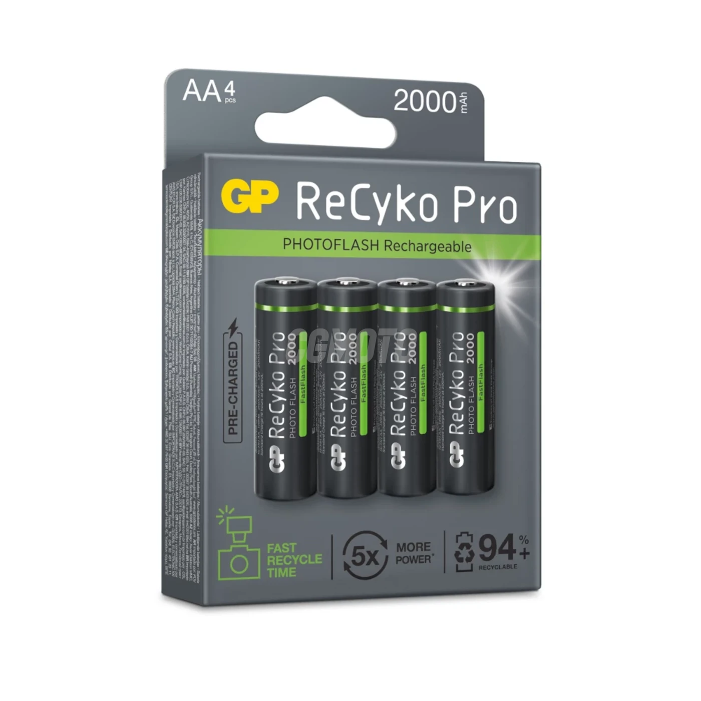 4 wiederaufladbare NIMH-Batterien Photoflash AA 1,2 V Recyko Pro 2000 mAh 4 wiederaufladbare NIMH-Batterien Photoflash AA 1,2 V Recyko Pro 2000 mAh