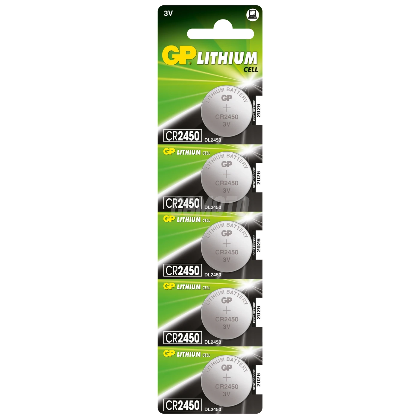 5 lithium-Knopfzellen CR2450 3 V 