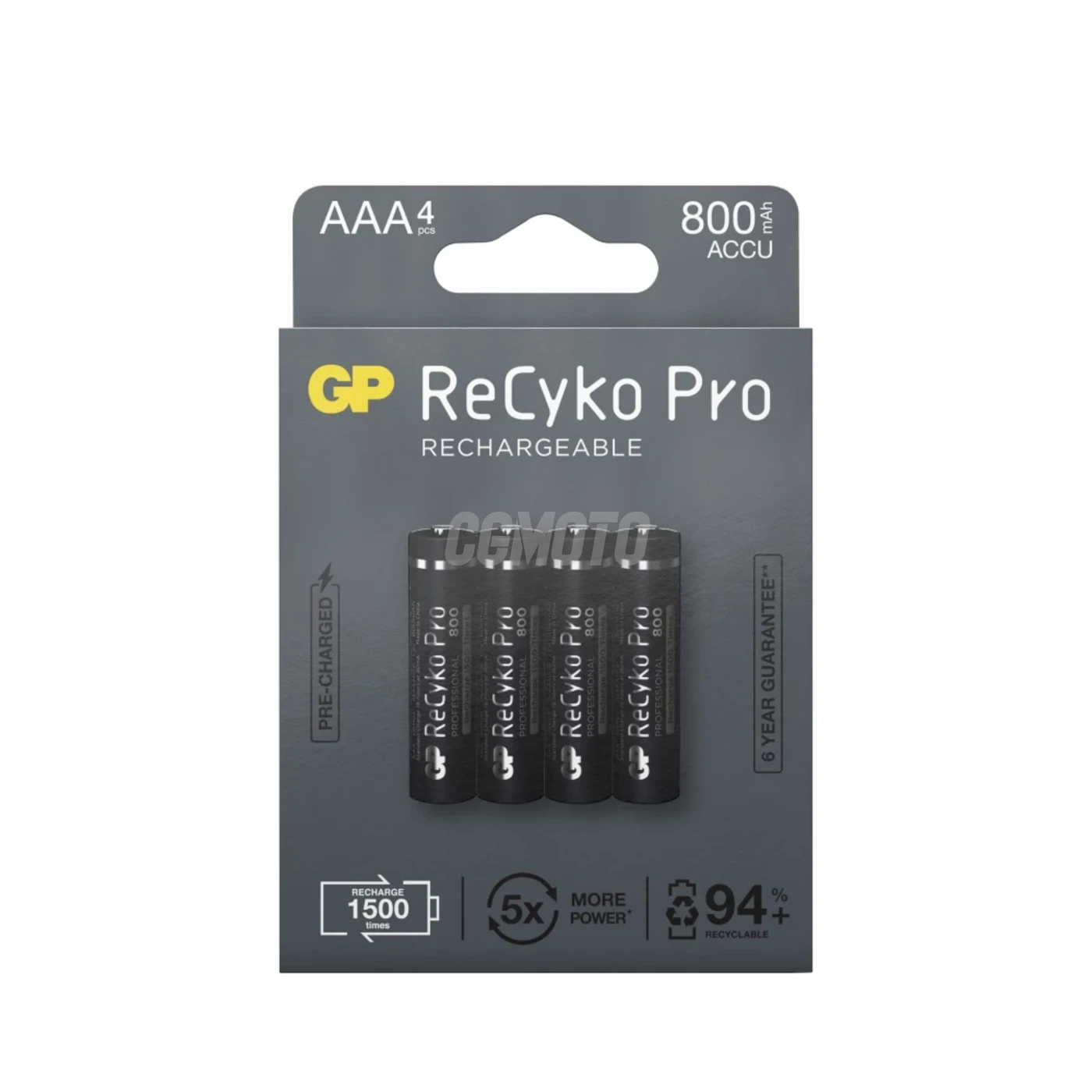 Blister mit 4 Batterien wiederaufladbar Recyko+ AAA 800mAh (Professionell)
