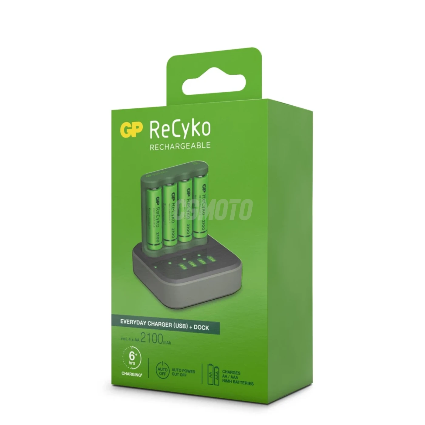Ladegerät 6 Stunden GP B421 (USB) + 4 NiMH-Akkus AA 2000 mAh + Station D451
