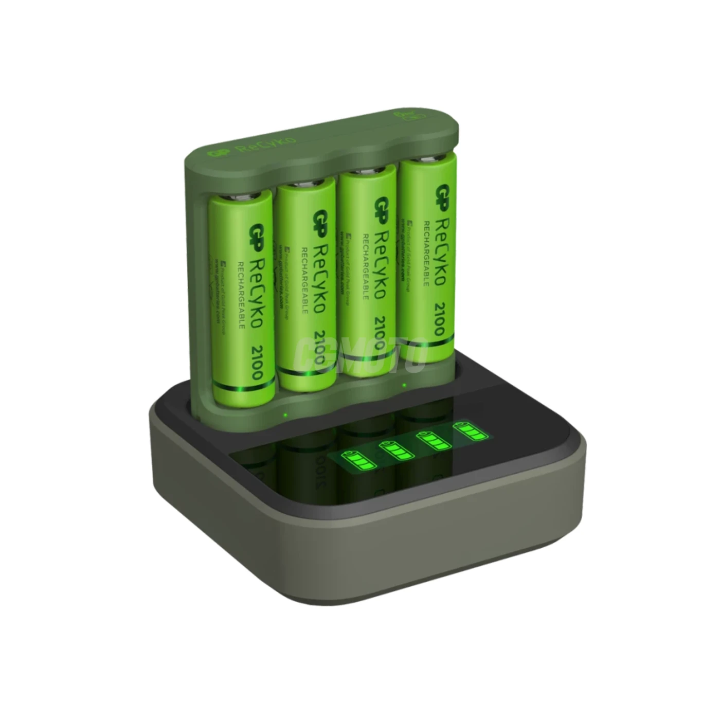 Ladegerät 6 Stunden GP B421 (USB) + 4 NiMH-Akkus AA 2000 mAh + Station D451
