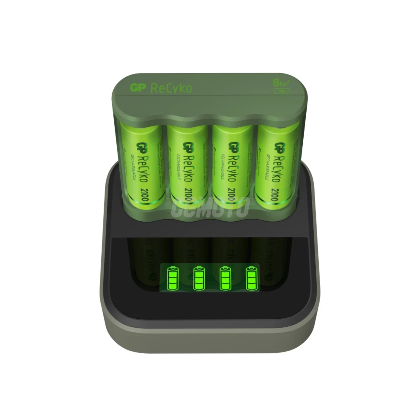 Ladegerät 6 Stunden GP B421 (USB) + 4 NiMH-Akkus AA 2000 mAh + Station D451