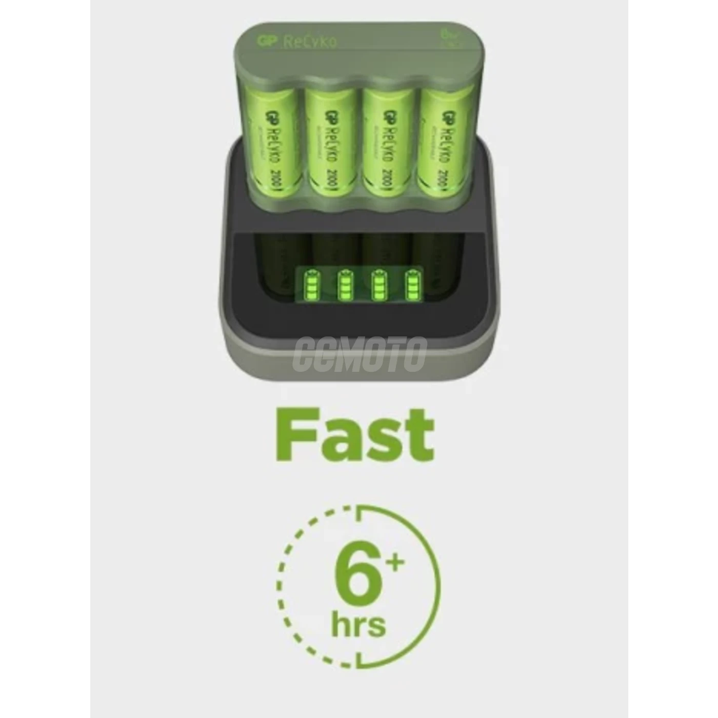 Ladegerät 6 Stunden GP B421 (USB) + 4 NiMH-Akkus AA 2000 mAh + Station D451