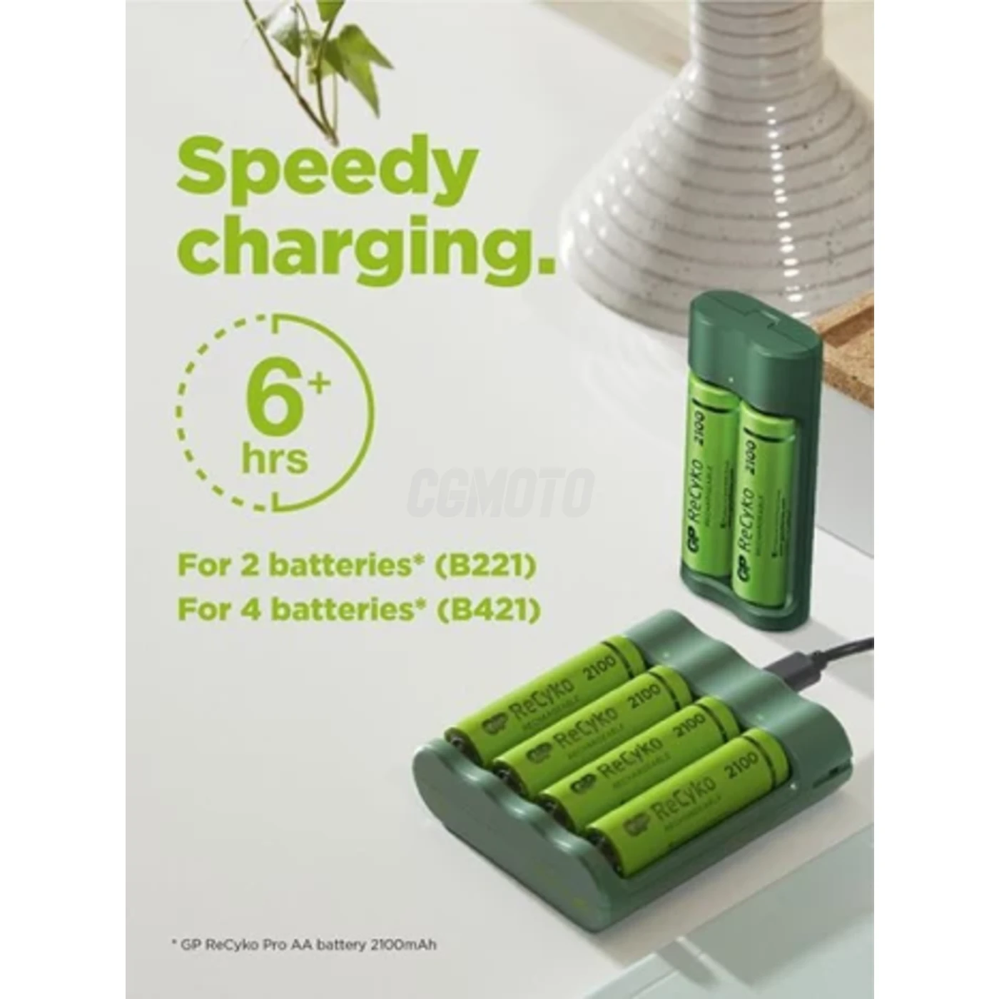 Ladegerät 6 Stunden GP B421 (USB) + 4 NiMH-Akkus AAA 850 mAh