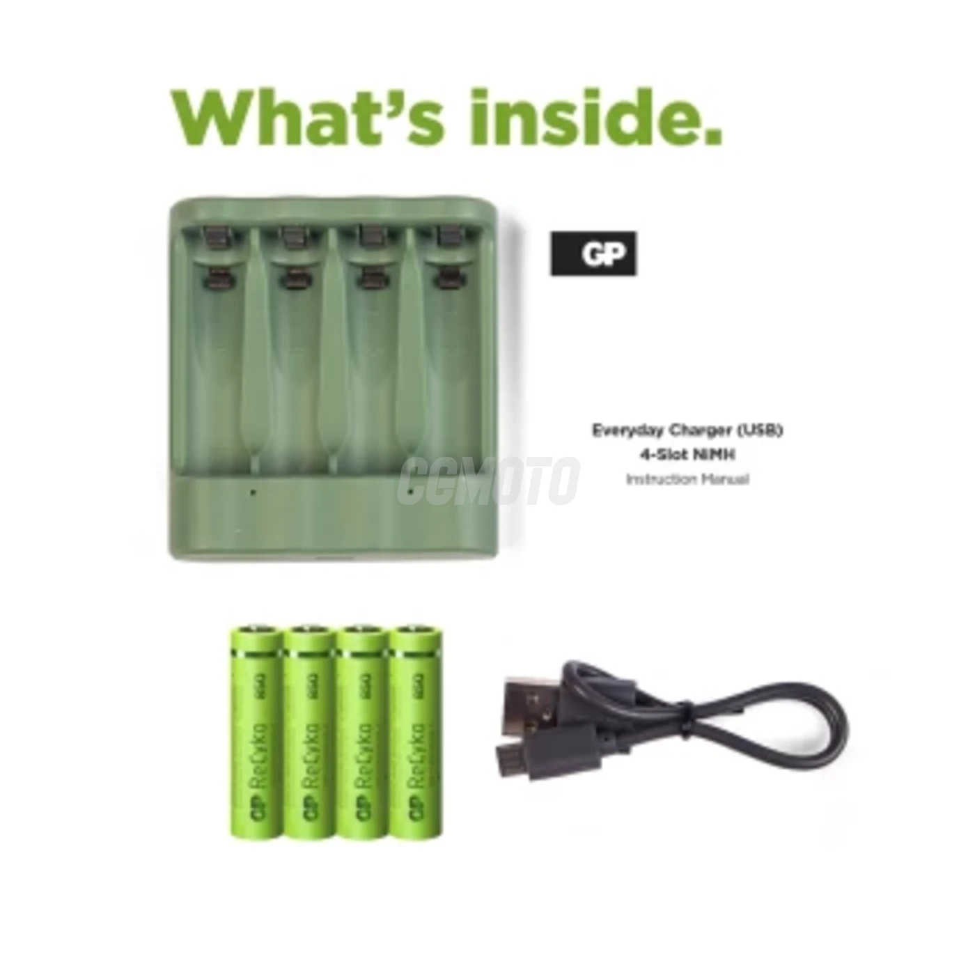 Ladegerät 6 Stunden GP B421 (USB) + 4 NiMH-Akkus AAA 850 mAh