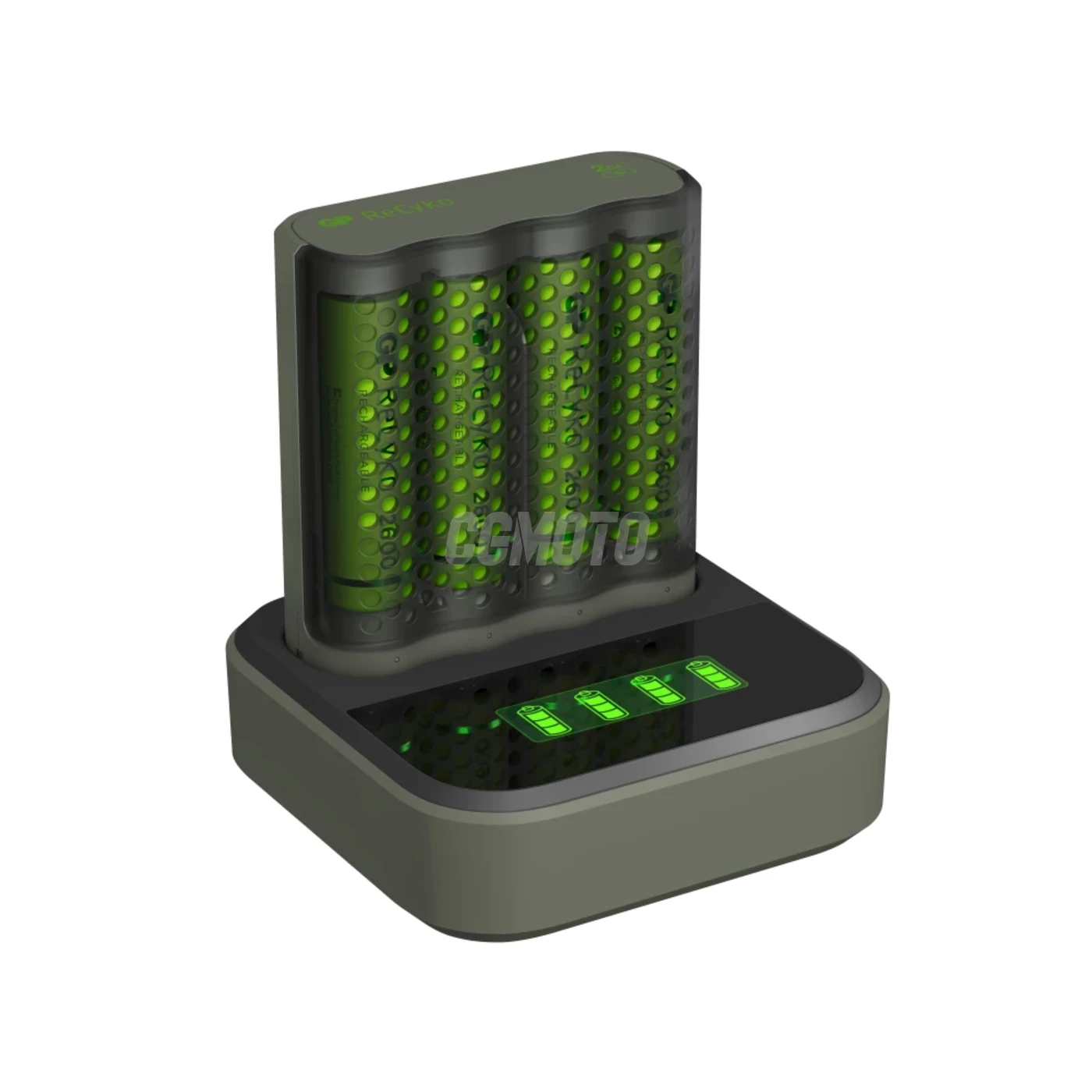 Schnellladegerät 2-4 Stunden M451 USB + 4 NiMH-Akkus AA  2600 mAh + Station D451