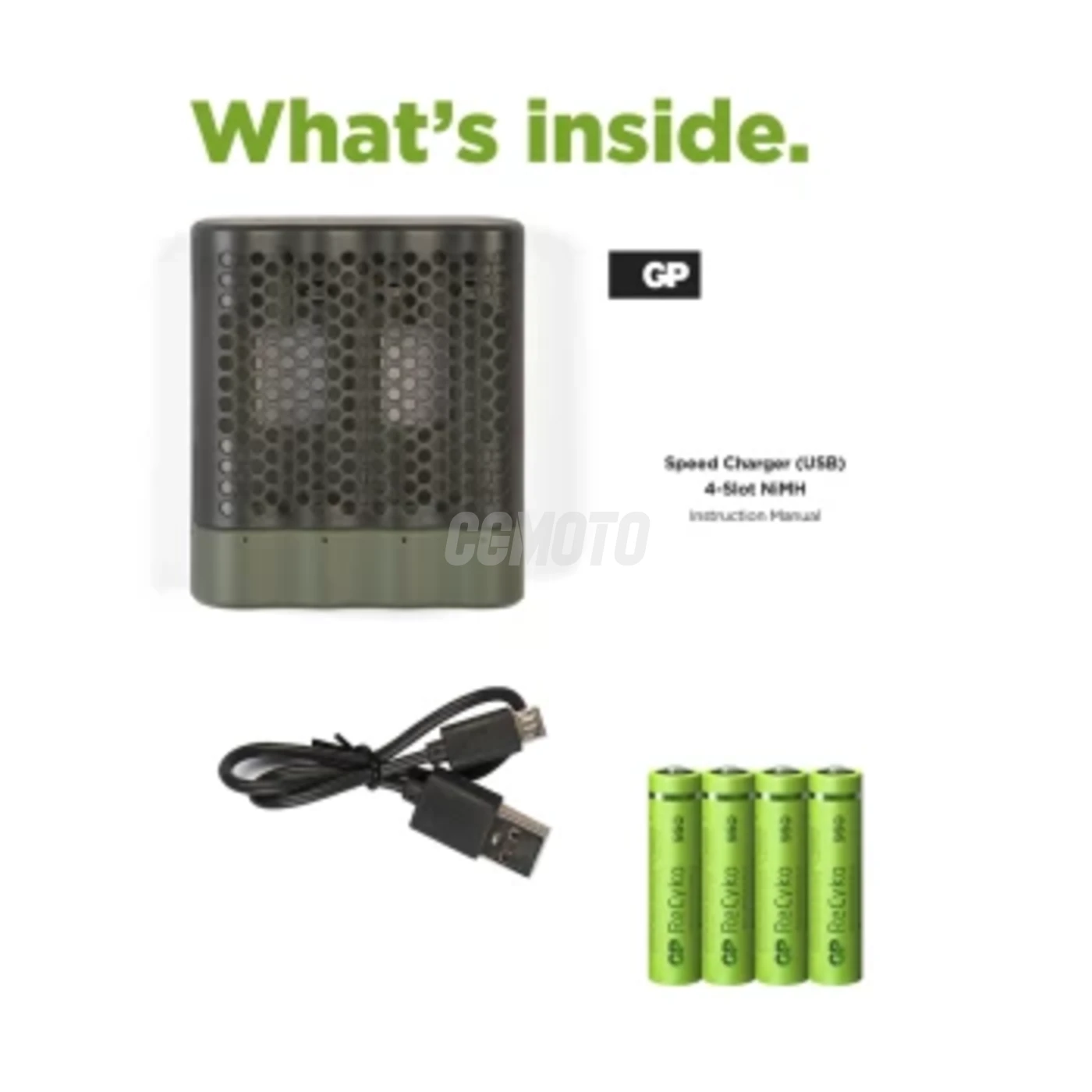 Schnellladegerät 2-4 Stunden M451 USB + 4 NiMH-Akkus AAA  950 mAh