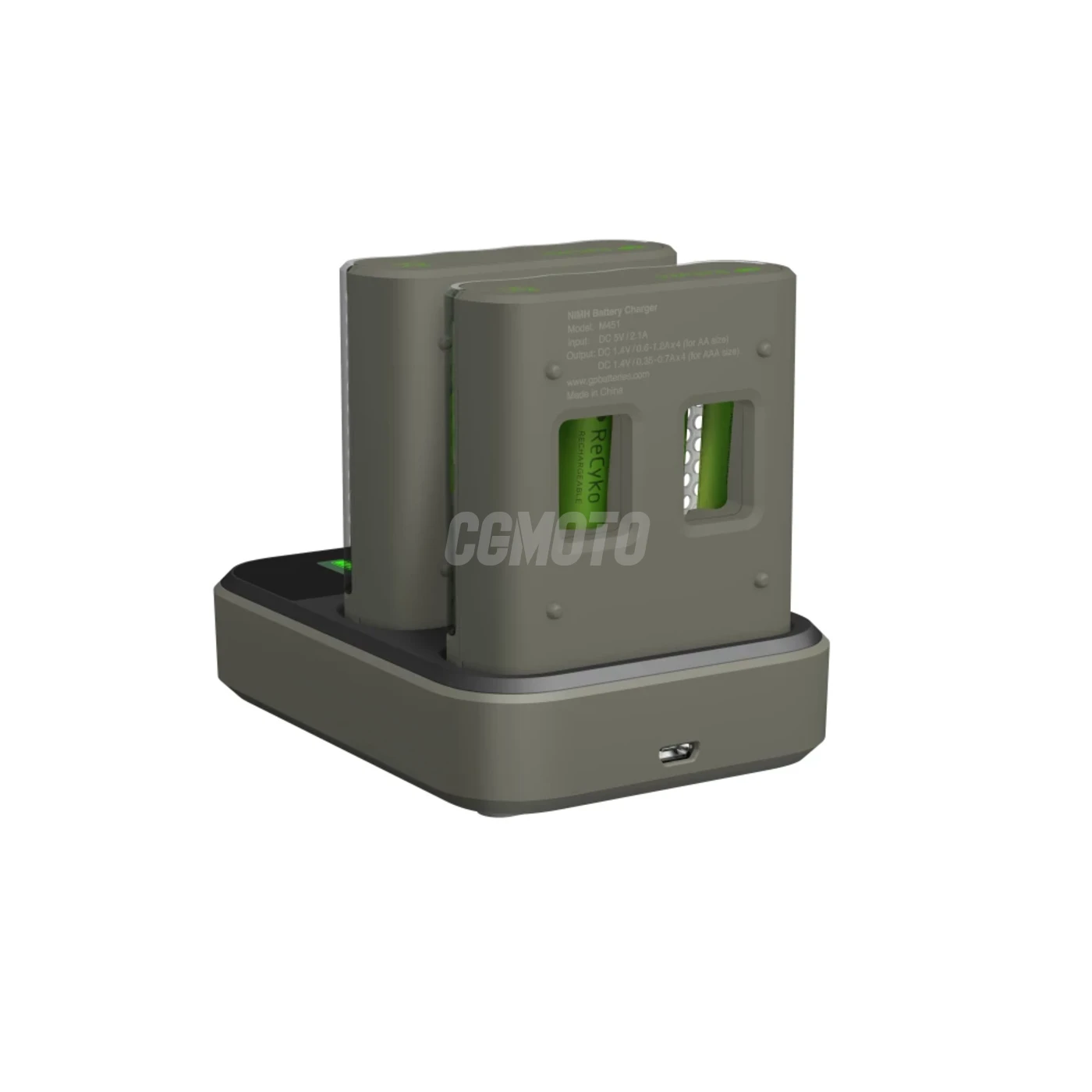 Schnellladegerät 2-4 Stunden M451 USB + 8 NiMH-Akkus AA  2600 mAh + Station D851
