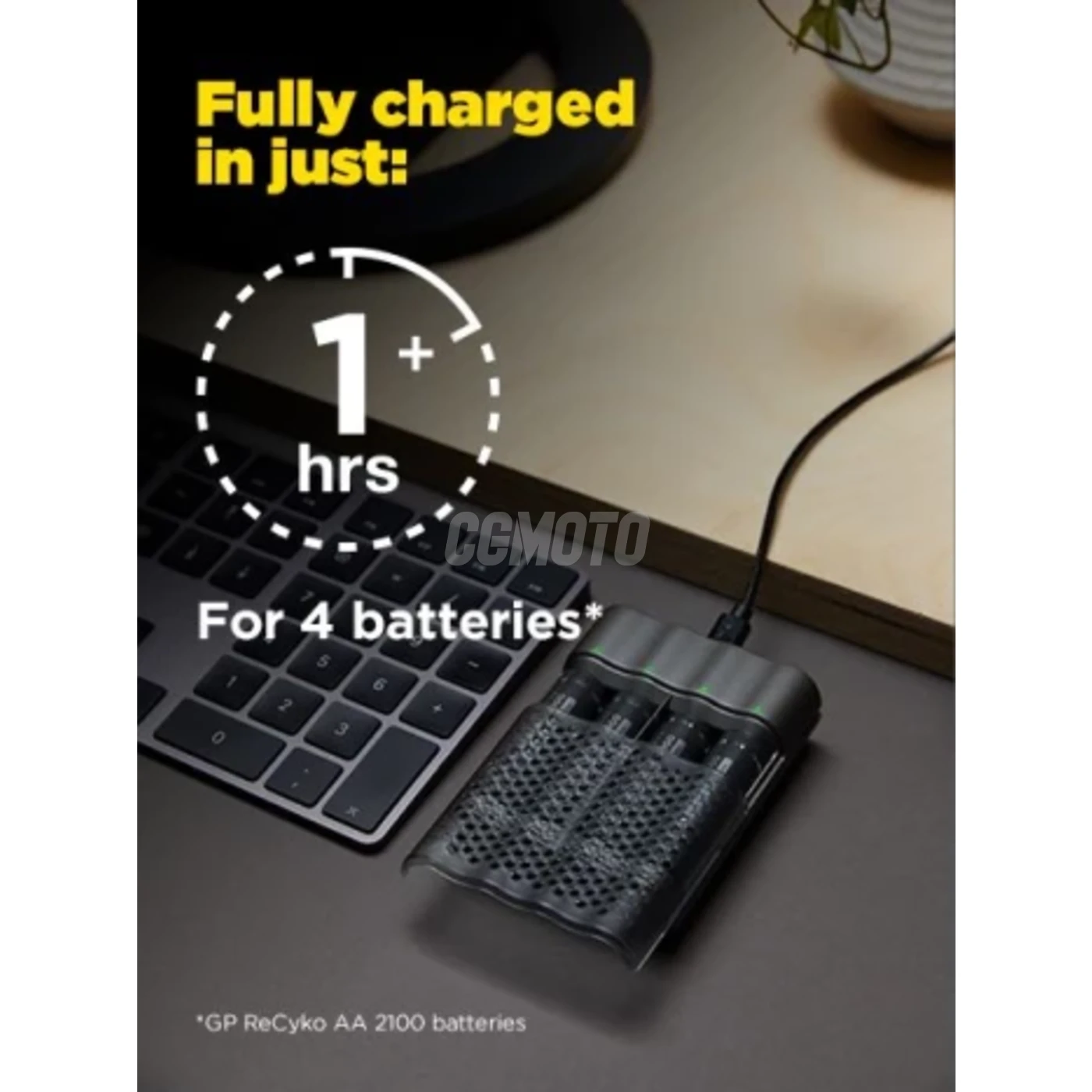 Schnellladegerät USB GP P461  + 4 NiMH-Akkus AA 2000 mAh Pro