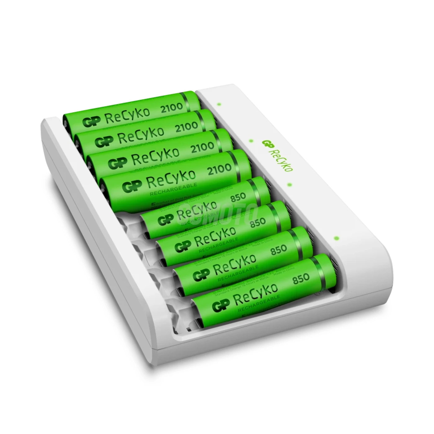 Standard-Ladegerät GP E811 + 8 NiMH-Akkus 4xAA 2100mAh + 4xAAA 850mah