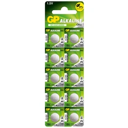 Alkaline Knopfzelle 10 x GP 186 / LR43 / V12GA - 1,5V - GP Battery Alkaline Knopfzelle 10 x GP 186 / LR43 / V12GA - 1,5V - GP Battery