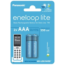 Panasonic Eneloop Lite DECT NEW R03 AAA 550mAh x 2 wiederaufladbare batterien (blister) Panasonic Eneloop Lite DECT NEW R03 AAA 550mAh x 2 wiederaufladbare batterien (blister)