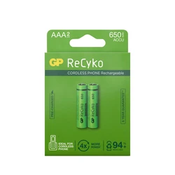 2 wiederaufladbare NIMH-Batterien AAA 1,2 V Recyko 650 mAh
