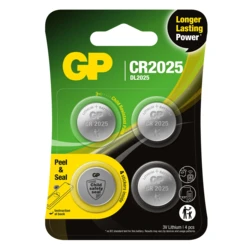 4 lithium-Knopfzellen CR2025 3 V 