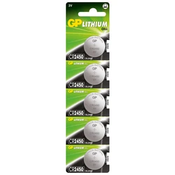 5 lithium-Knopfzellen CR2450 3 V 
