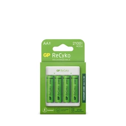 Standard-Ladegerät GP E411 + 4 NiMH-Akkus AA 2000 mAh